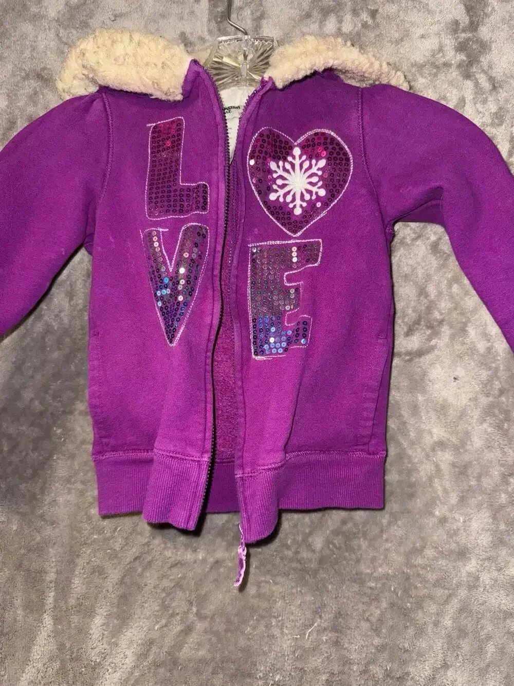 OshKosh B'gosh Girls Purple Sequin Hoodie